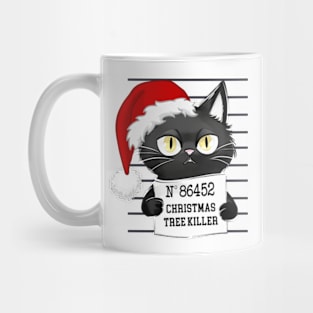 Cute Christmas Tree Killer Cat Mug